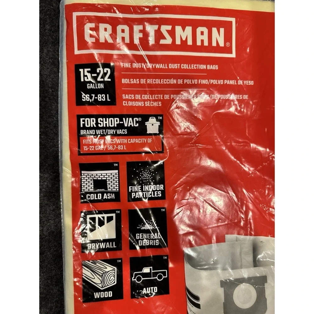 CRAFTSMAN Shop-Vac CMXZVBE38769 Fine Dust-Drywall Dust 2 Bags Sealed‎ New